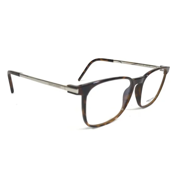Saint Laurent Eyeglasses Frames SL230 004 Brown Tortoise Silver Square 53-16-145 - Picture 3 of 11